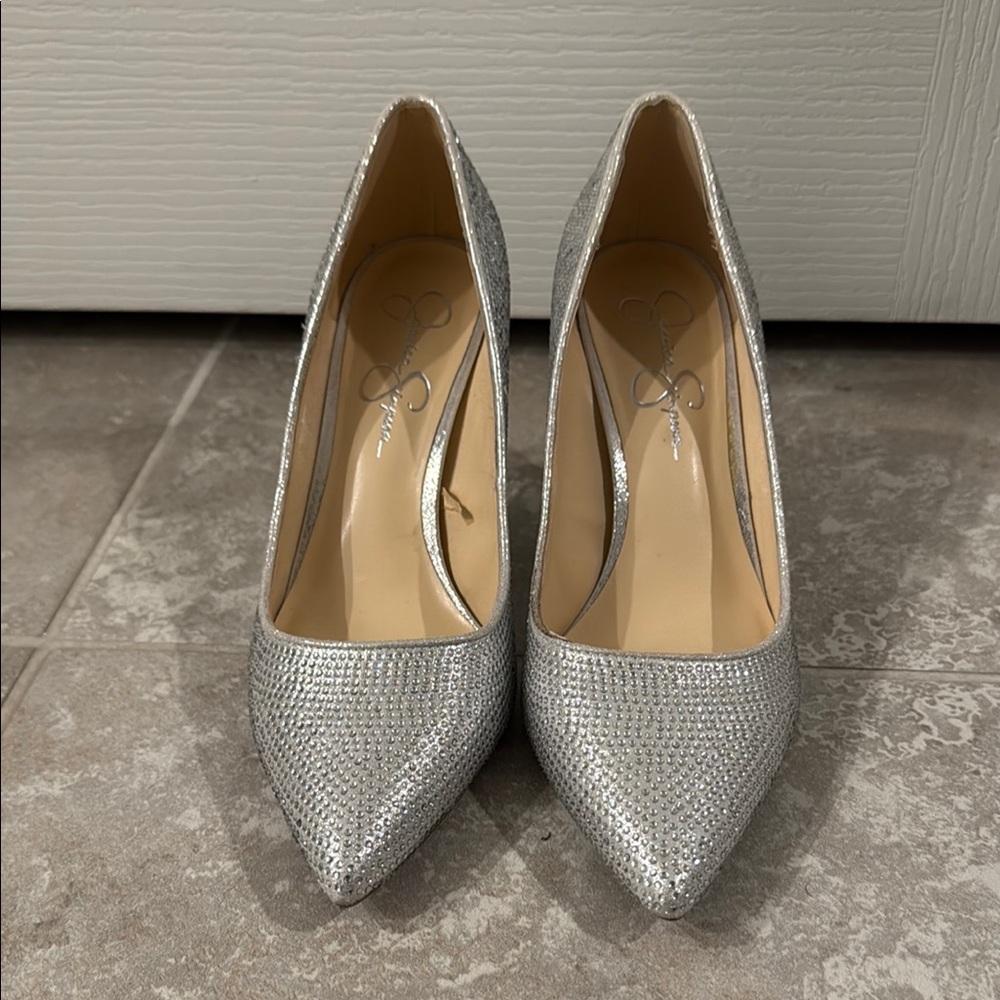 Elegant Silver Women's Heels